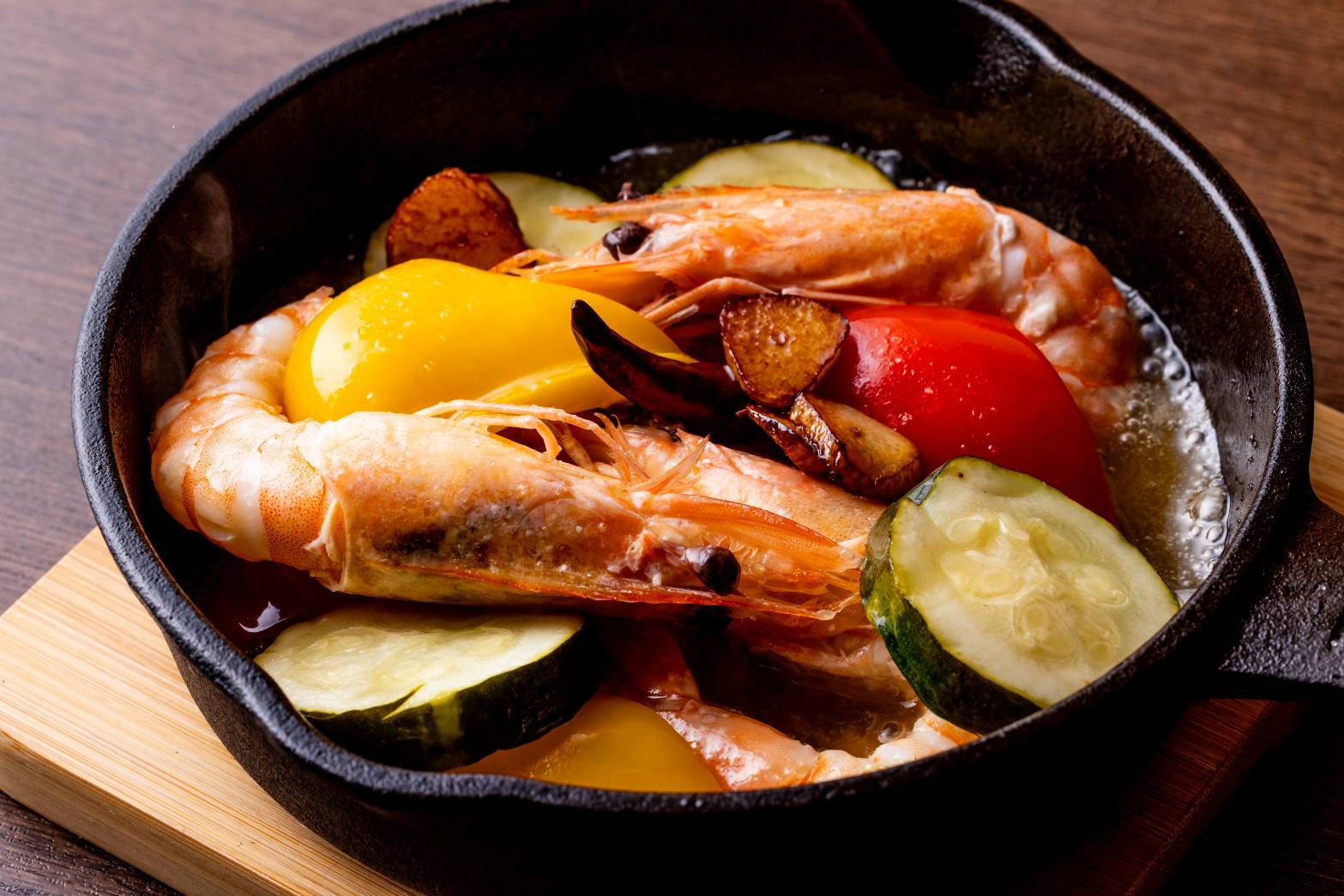 天使の海老のアヒージョの画像